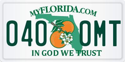 FL license plate 0400MT