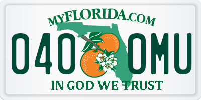 FL license plate 0400MU