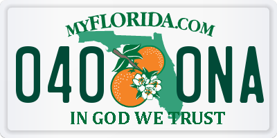 FL license plate 0400NA