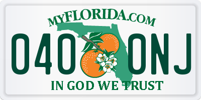 FL license plate 0400NJ