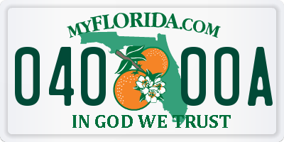 FL license plate 0400OA