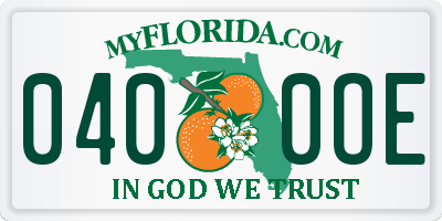 FL license plate 0400OE