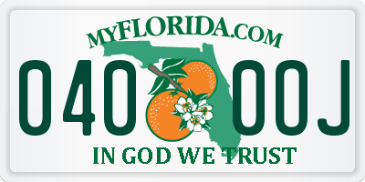 FL license plate 0400OJ