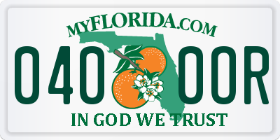 FL license plate 0400OR