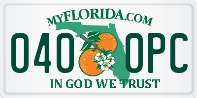 FL license plate 0400PC