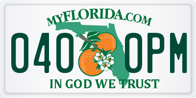 FL license plate 0400PM