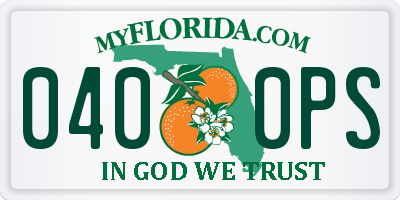 FL license plate 0400PS