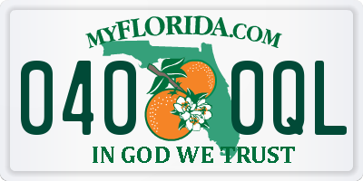 FL license plate 0400QL