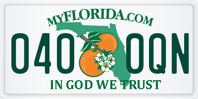 FL license plate 0400QN