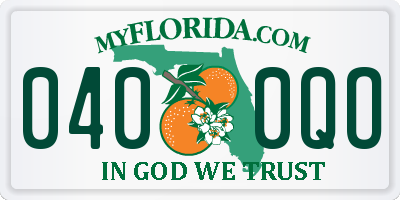 FL license plate 0400QO