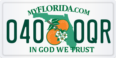 FL license plate 0400QR