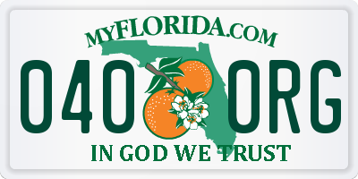 FL license plate 0400RG