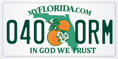 FL license plate 0400RM