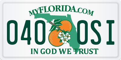 FL license plate 0400SI