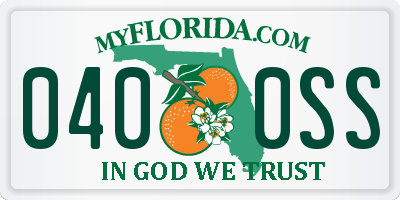 FL license plate 0400SS