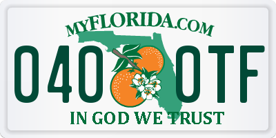 FL license plate 0400TF