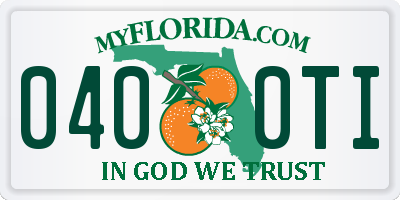FL license plate 0400TI