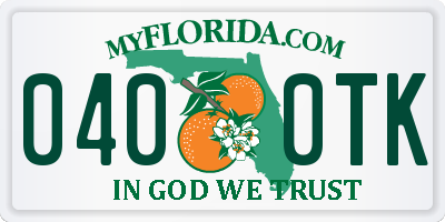FL license plate 0400TK
