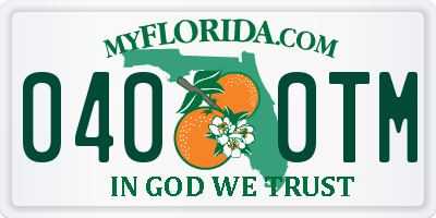 FL license plate 0400TM