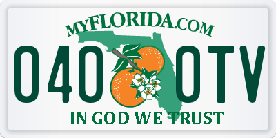 FL license plate 0400TV