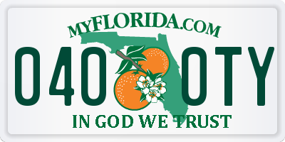FL license plate 0400TY