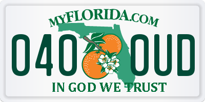 FL license plate 0400UD