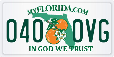 FL license plate 0400VG