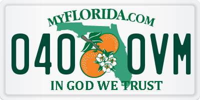 FL license plate 0400VM
