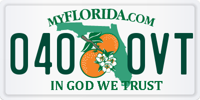 FL license plate 0400VT