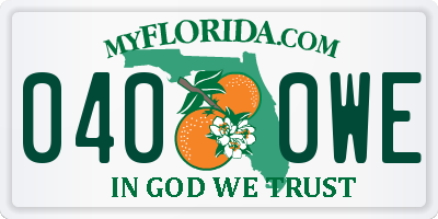 FL license plate 0400WE