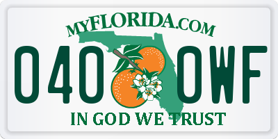 FL license plate 0400WF