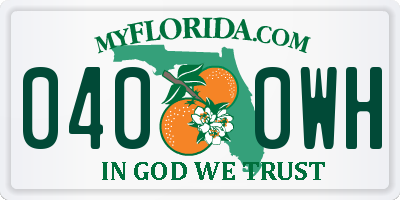 FL license plate 0400WH