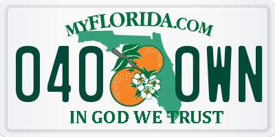 FL license plate 0400WN