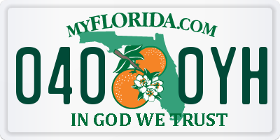 FL license plate 0400YH