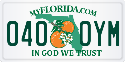 FL license plate 0400YM