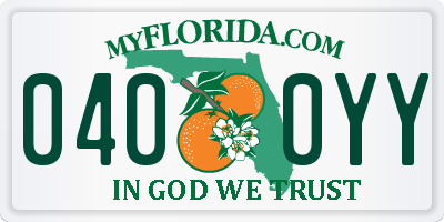 FL license plate 0400YY