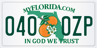 FL license plate 0400ZP