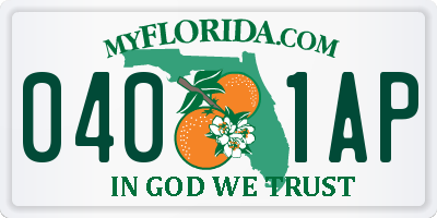 FL license plate 0401AP