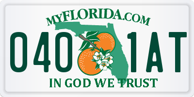 FL license plate 0401AT
