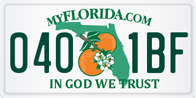 FL license plate 0401BF