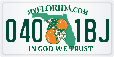 FL license plate 0401BJ