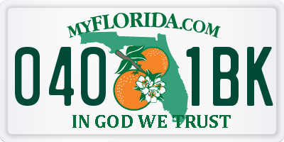 FL license plate 0401BK