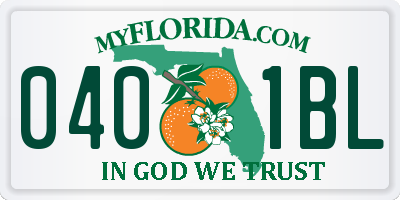 FL license plate 0401BL