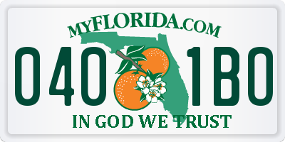 FL license plate 0401BO