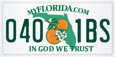 FL license plate 0401BS
