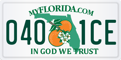 FL license plate 0401CE