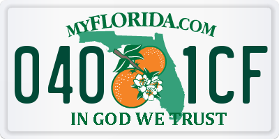 FL license plate 0401CF