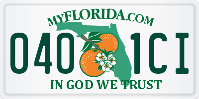 FL license plate 0401CI