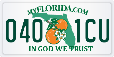 FL license plate 0401CU
