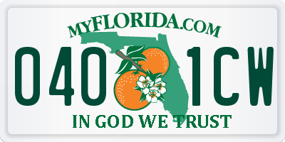 FL license plate 0401CW